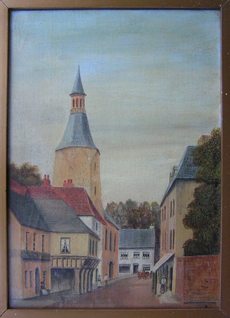 Oil painting - (Rue de l'Horloge, Dinan)